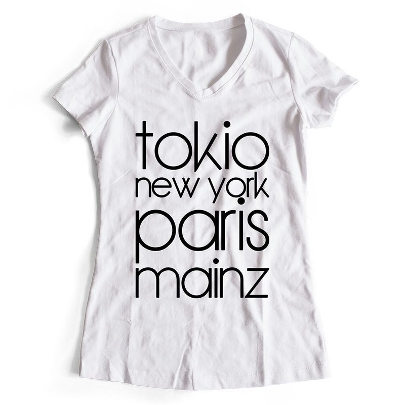 T-Shirt T-Shirt "Mainz, Tokio, New York, Paris" (Damen)