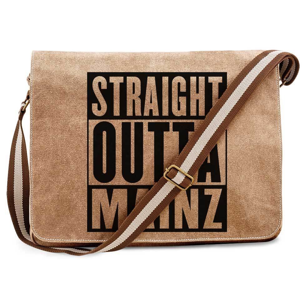 "Straight outta Mainz" Premium Messengertasche im Vintagelook 11267