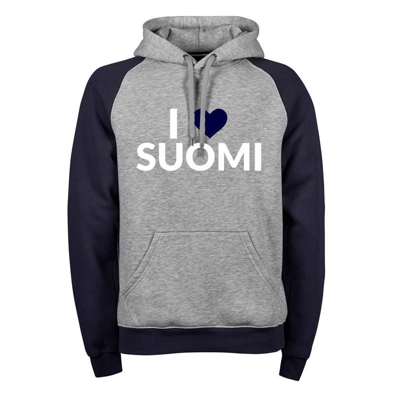 "I love Suomi" Two Tone Hoodie