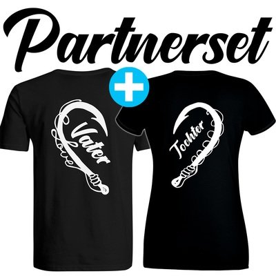 "Anglerin & Angler / Vater & Tochter" T-Shirt Partnerset (Kindergröße 90 bis XXXL)