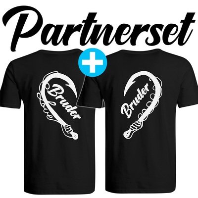 "Angler & Angler / Bruder & Bruder" T-Shirt Partnerset (Kindergröße 90 bis XXXL)
