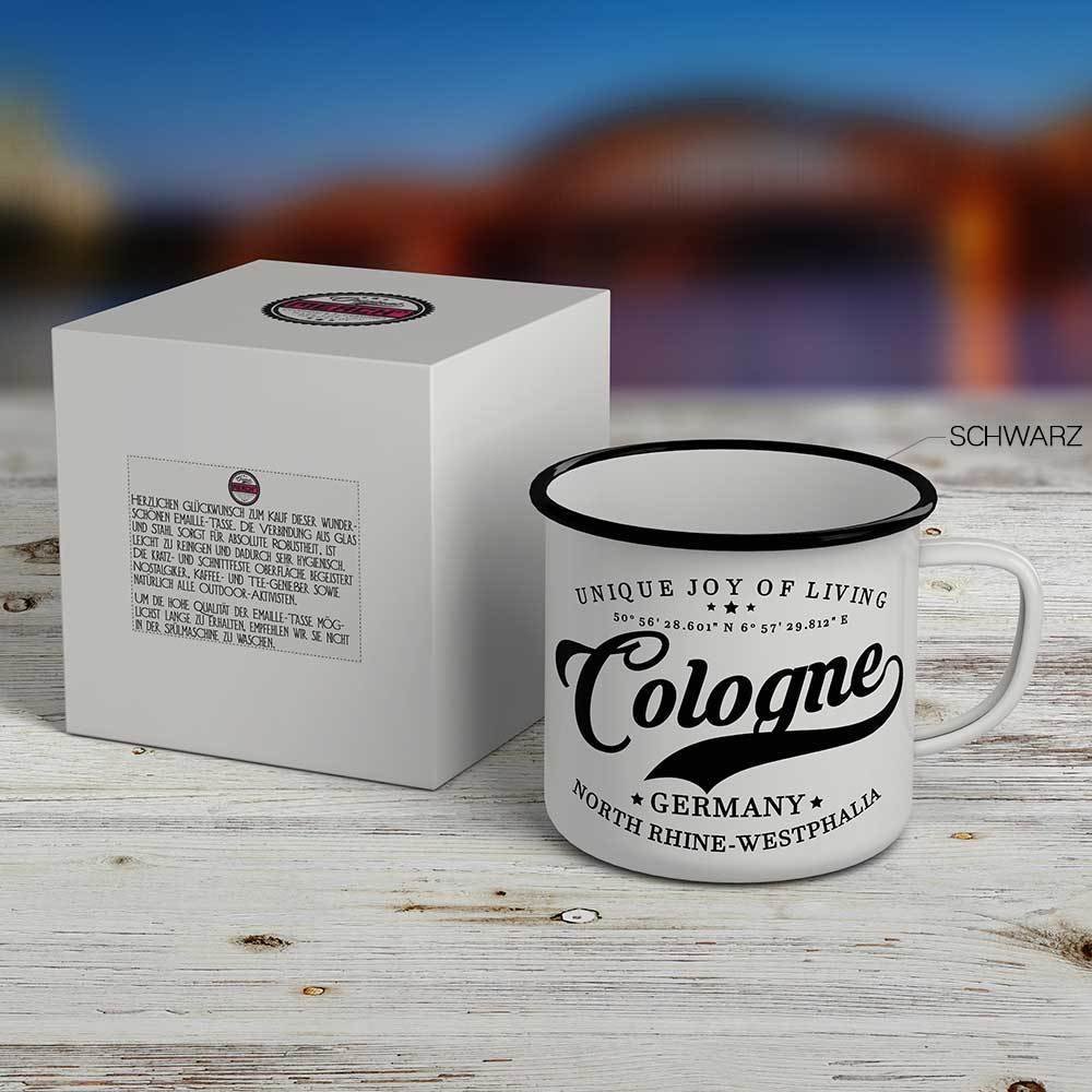 Bruchsichere Emaille-Tasse inkl. Geschenkkarton