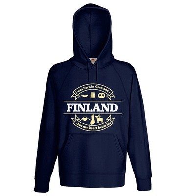 "I was born in Germany, but my heart beats for Finland" Hoodie (Unisex)