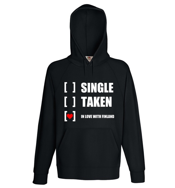 "Single, taken, in love with Finland" Hoodie (Unisex)