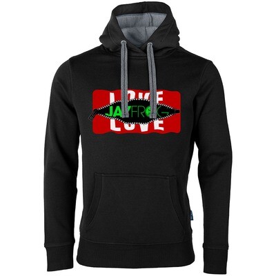 Behind the Zip: Love/Jay Frog Luxury Hoodie (Unisex)
