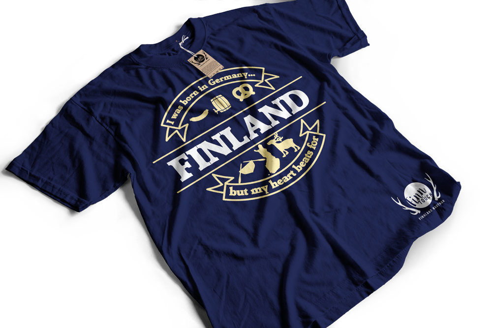 "I was born in Germany, but my heart beats for Finland" T-Shirt (Men)