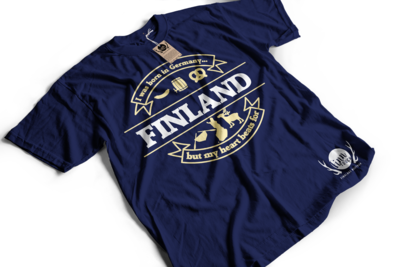 "I was born in Germany, but my heart beats for Finland" T-Shirt (Men)