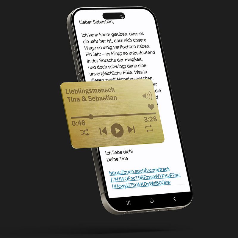 Personalisierte NFC Video- & Songlink-Karte aus Edelstahl (verschiedene Farben)