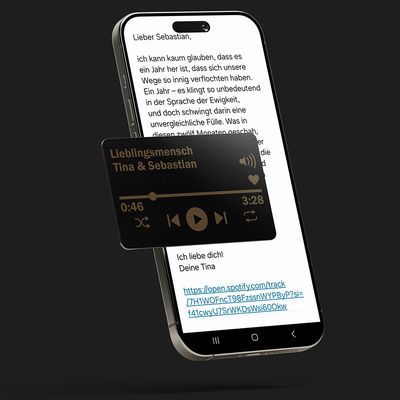 Personalisierte NFC Video- & Songlink-Karte aus Edelstahl (Farbe: Pure Black)