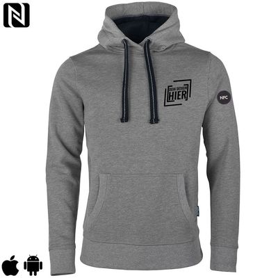 NFC Luxury-Hoodie mit eigenem Firmenlogo und besticktem NFC-Chip (Digitale Visitenkarte) | Unisex