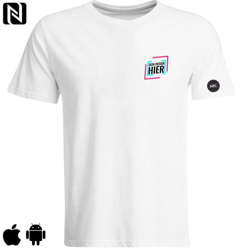 NFC T-Shirt mit eigenem Firmenlogo und besticktem NFC-Chip (Digitale Visitenkarte) | Herren
