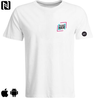 NFC T-Shirt mit eigenem Firmenlogo und besticktem NFC-Chip (Digitale Visitenkarte) | Herren