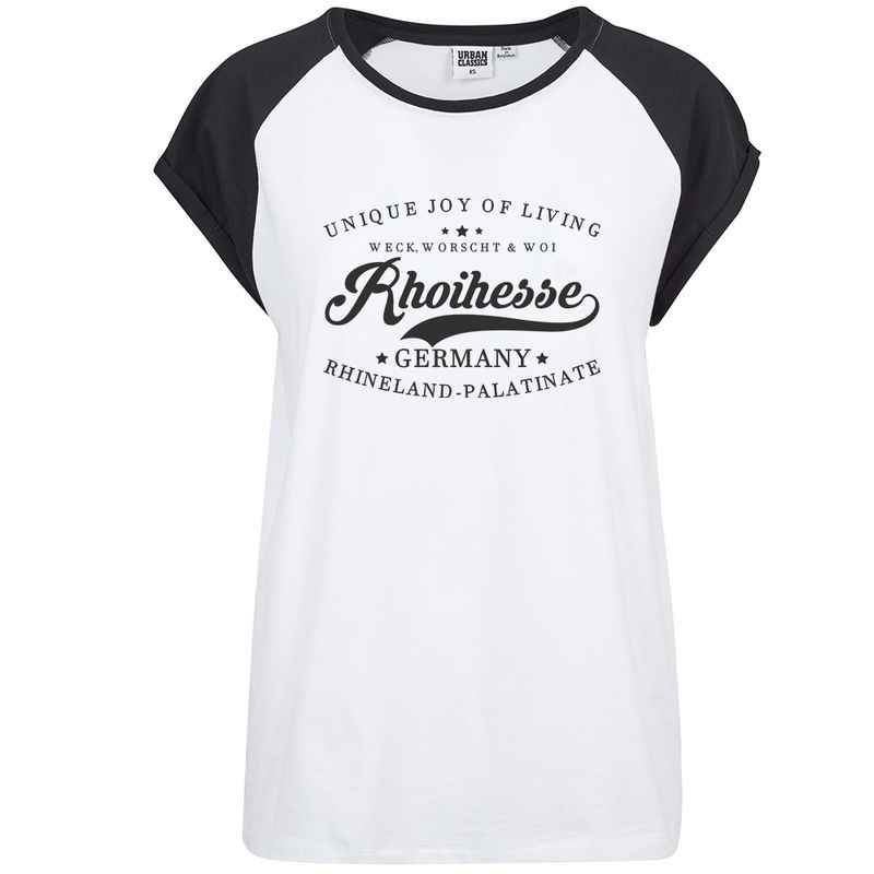 "Weck, Worscht & Woi - Rhoihesse!"Contrast T-Shirt by Urban Classics (Damen)