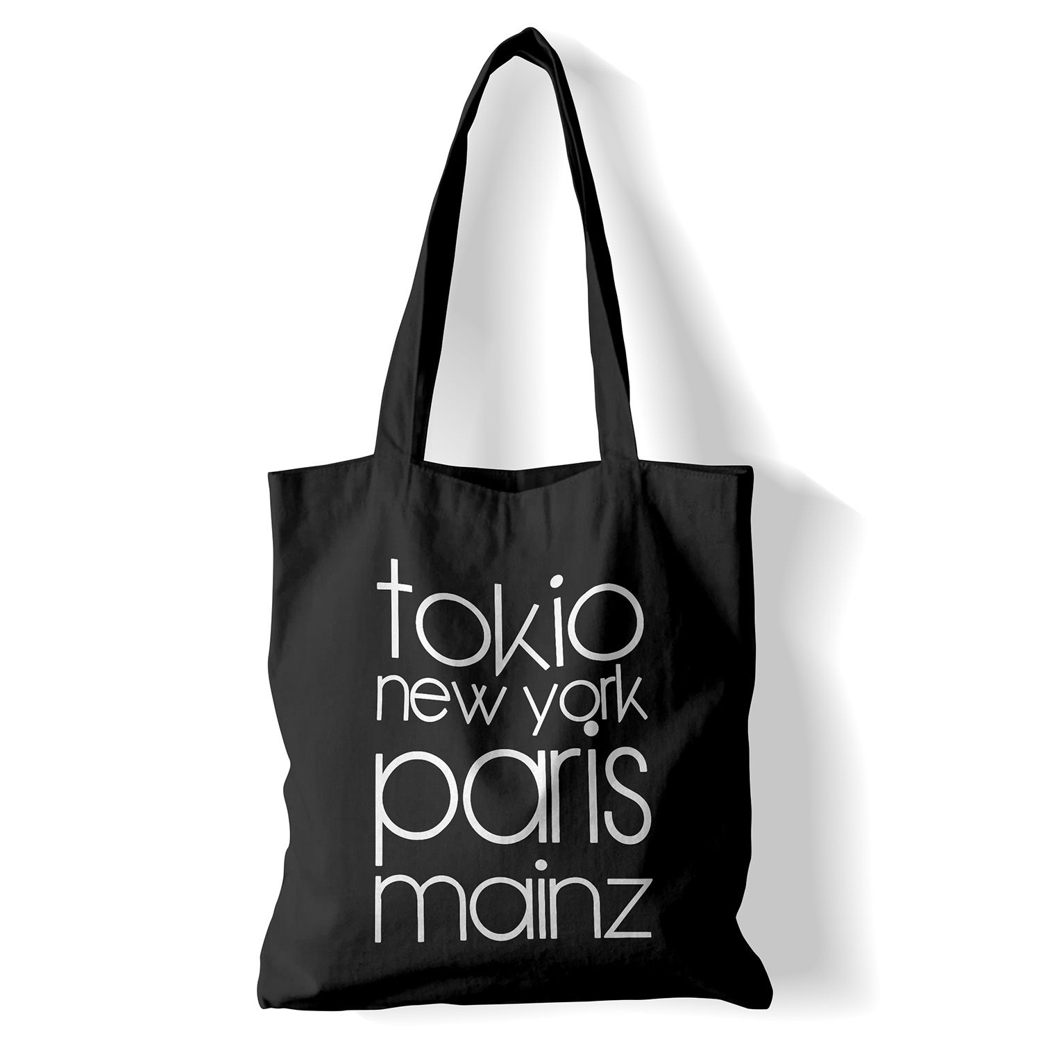 "Tokio, New York, Paris, Mainz" Jutebeutel