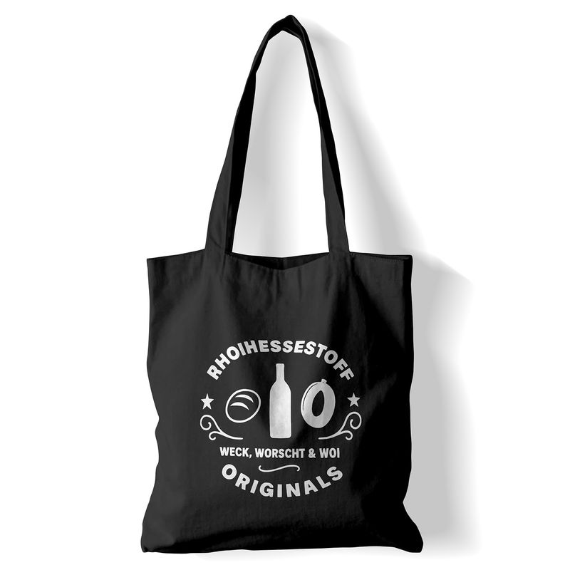 "Rhoihessestoff - Weck, Worscht & Woi" Jutebeutel