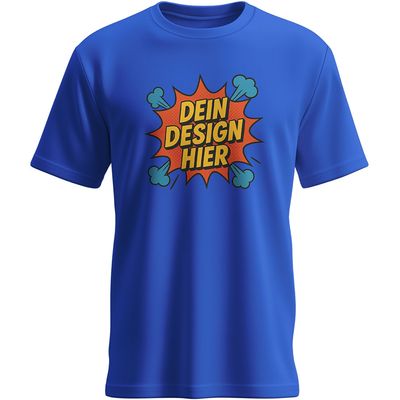 Herren T-Shirt mit Rundhalsausschnitt, Farbe Royal-Blau (Inkl. zwei Druckbereichen vorne und/oder hinten)