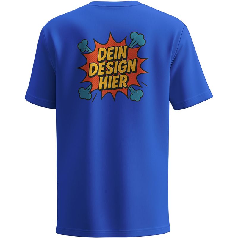 Herren T-Shirt mit Rundhalsausschnitt, Farbe Royal-Blau (Inkl. zwei Druckbereichen vorne und/oder hinten)