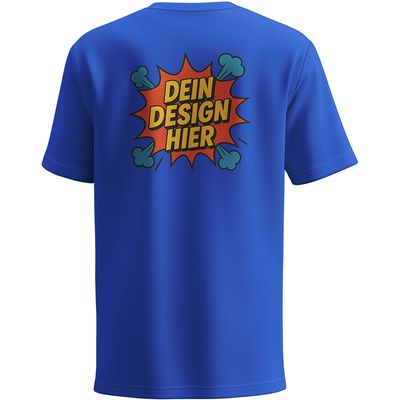 Herren T-Shirt mit Rundhalsausschnitt, Farbe Royal-Blau (Inkl. zwei Druckbereichen vorne und/oder hinten)