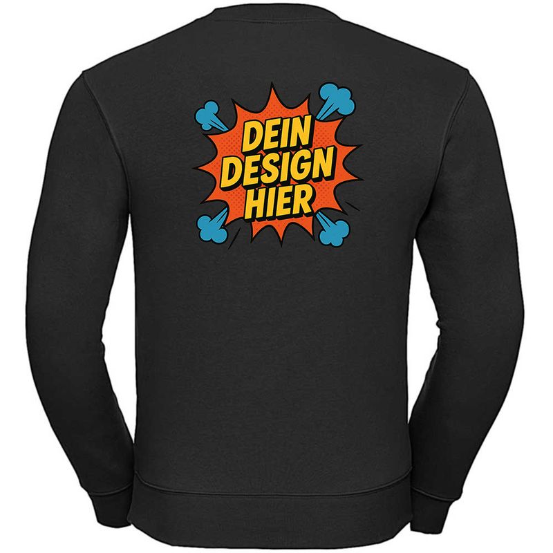 Premium Sweatshirt, Farbe Schwarz (Inkl. zwei Druckbereichen vorne und/oder hinten)