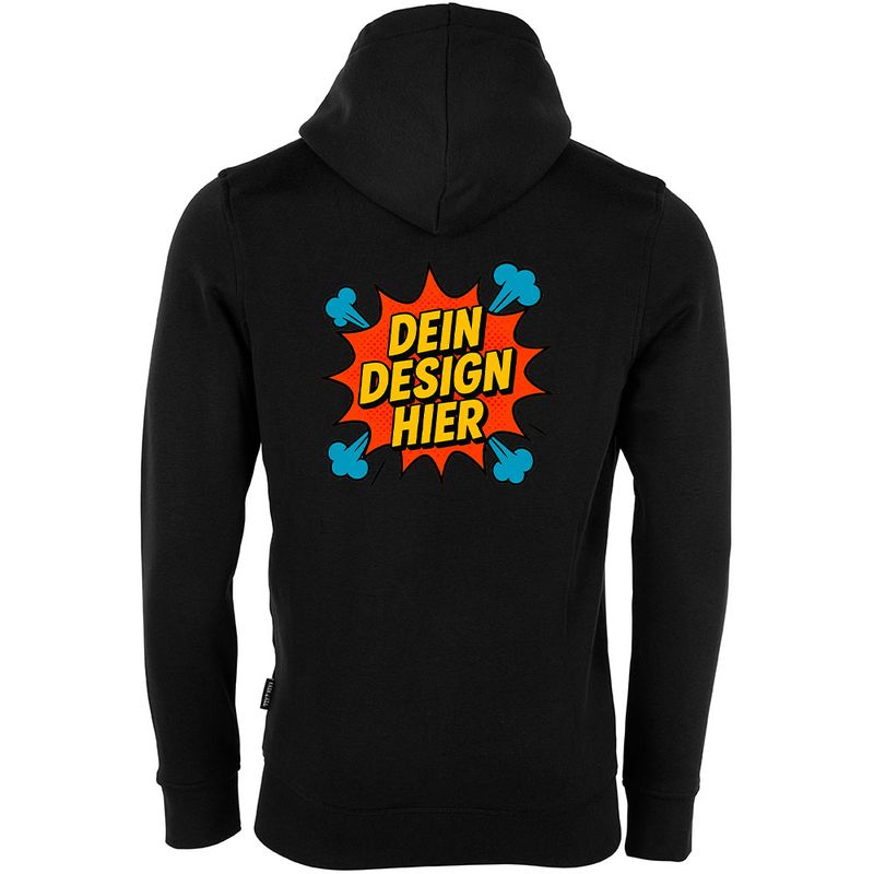 Luxury Reißverschlussjacke, Farbe Schwarz (Inkl. zwei Druckbereichen vorne und/oder hinten)