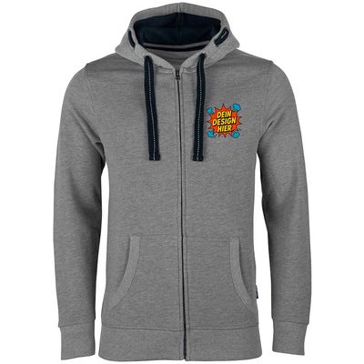 Luxury Reißverschlussjacke, Farbe Grau (Inkl. zwei Druckbereichen vorne und/oder hinten)