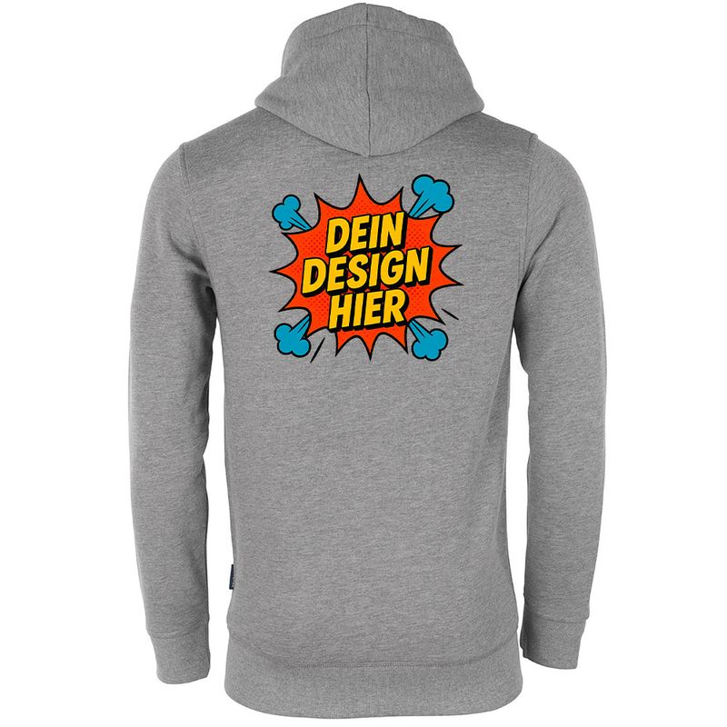 Luxury Reißverschlussjacke, Farbe Grau (Inkl. zwei Druckbereichen vorne und/oder hinten)