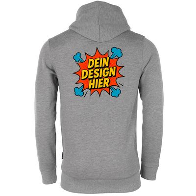 Luxury Reißverschlussjacke, Farbe Grau (Inkl. zwei Druckbereichen vorne und/oder hinten)