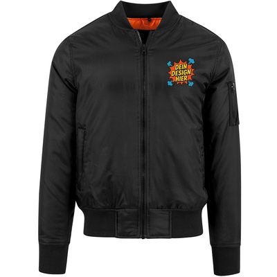 Pilotenjacke, Farbe Schwarz (Inkl. zwei Druckbereichen vorne und/oder hinten)
