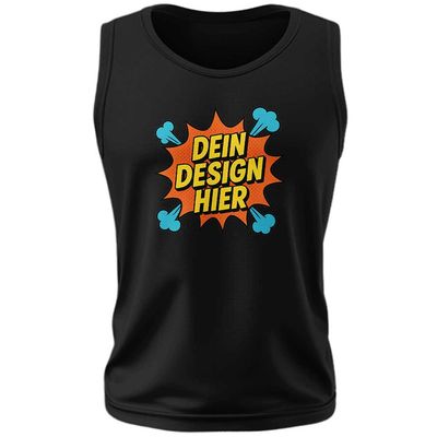 Herren-Tanktop, Farbe Schwarz (Inkl. zwei Druckbereichen vorne und/oder hinten)