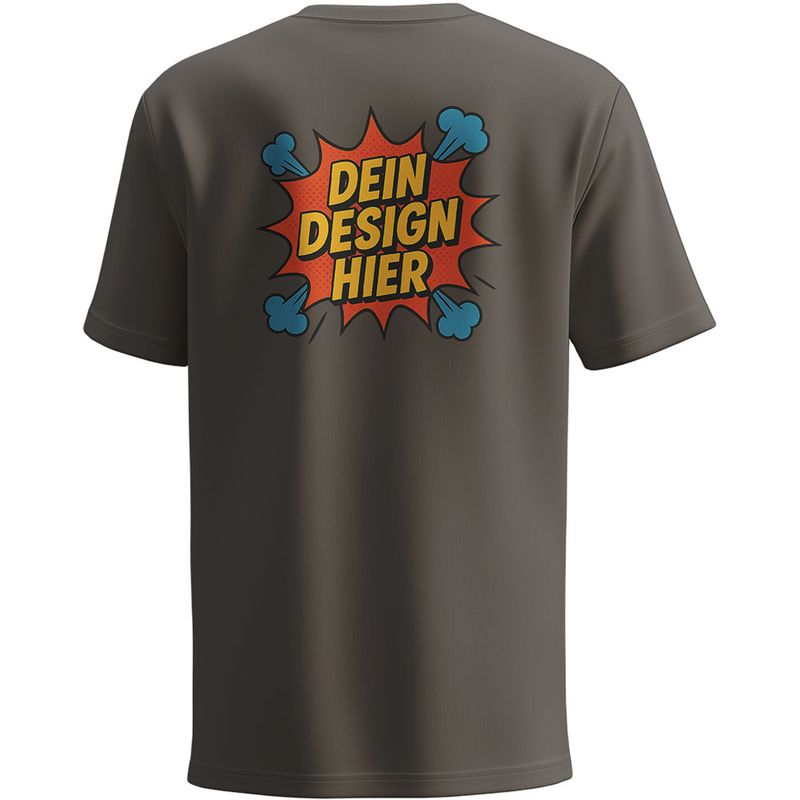 Herren T-Shirt mit Rundhalsausschnitt, Farbe Smoky-Grey (Inkl. zwei Druckbereichen vorne und/oder hinten)