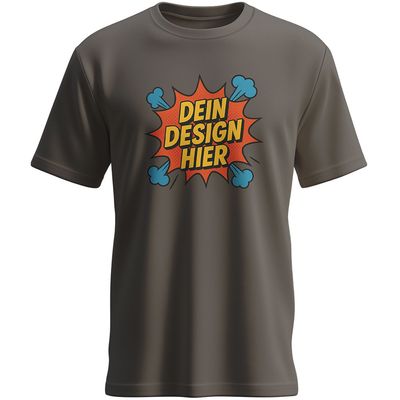Herren T-Shirt mit Rundhalsausschnitt, Farbe Smoky-Grey (Inkl. zwei Druckbereichen vorne und/oder hinten)