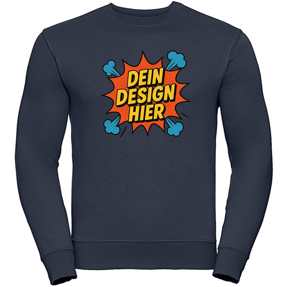 Premium Sweatshirt, Farbe Navy-Blau (Inkl. zwei Druckbereichen vorne und/oder hinten)