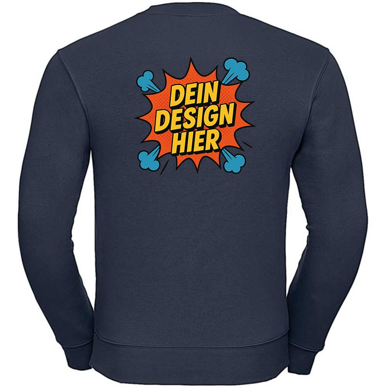 Premium Sweatshirt, Farbe Navy-Blau (Inkl. zwei Druckbereichen vorne und/oder hinten)