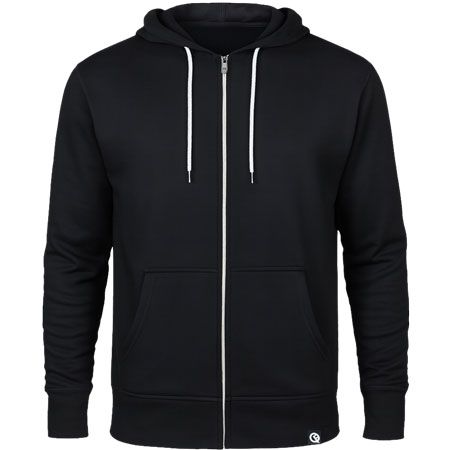 Zip-Hoodie, verwandelbar in Festival-Bag (Unisex) | by Quikflip© (Inkl. drei Druckbereichen), Farbe Schwarz