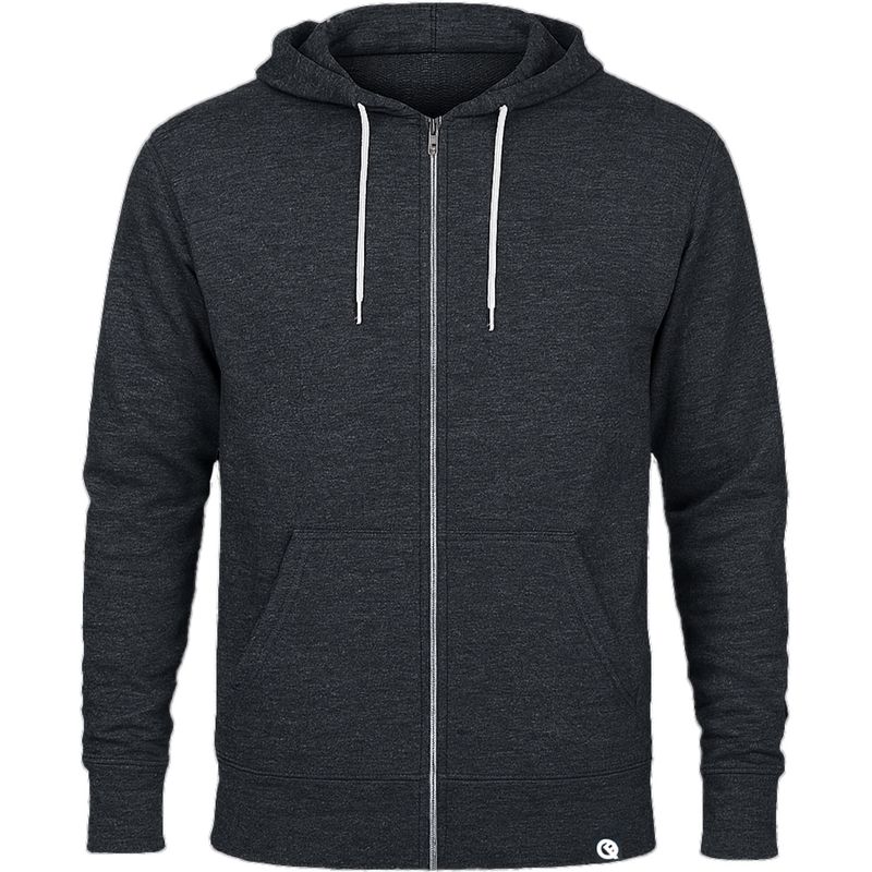 Zip-Hoodie, verwandelbar in Festival-Bag (Unisex) | by Quikflip© (Inkl. drei Druckbereichen), Farbe Charcoal