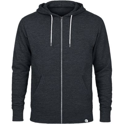 Zip-Hoodie, verwandelbar in Festival-Bag (Unisex) | by Quikflip© (Inkl. drei Druckbereichen), Farbe Charcoal