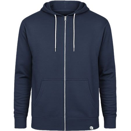 Zip-Hoodie, verwandelbar in Festival-Bag (Unisex) | by Quikflip© (Inkl. drei Druckbereichen), Farbe Navy-Blau
