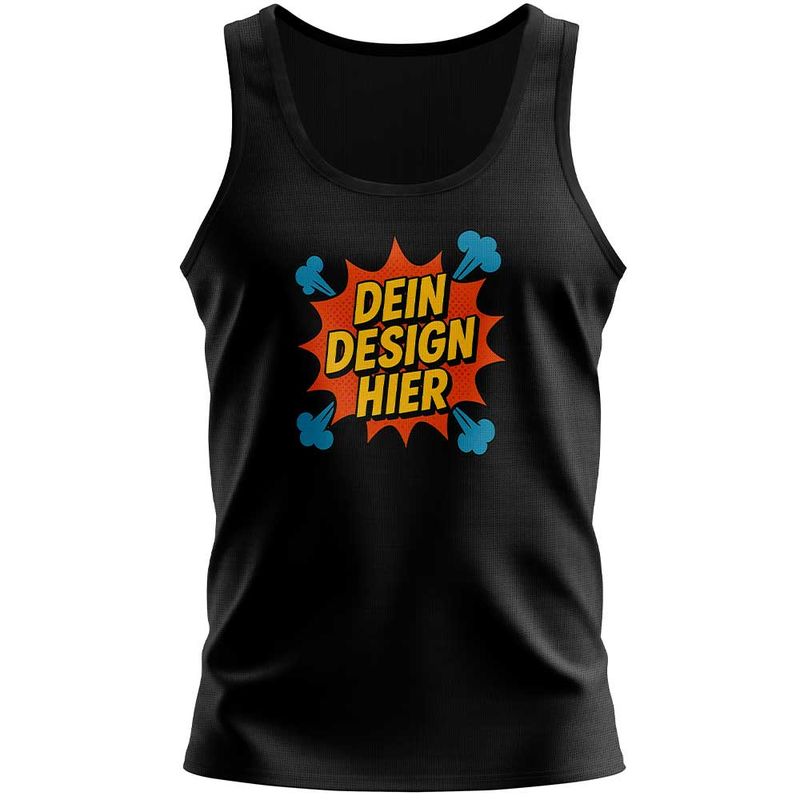Damen-Tanktop, Farbe Schwarz (Inkl. zwei Druckbereichen vorne und/oder hinten)