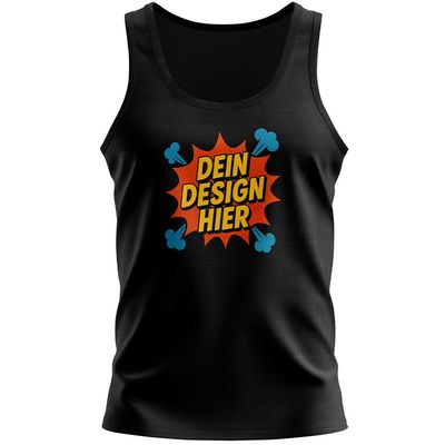 Damen-Tanktop, Farbe Schwarz (Inkl. zwei Druckbereichen vorne und/oder hinten)