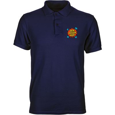 Poloshirt (Unisex), Farbe Navyblau (Inkl. zwei Druckbereichen vorne und/oder hinten)