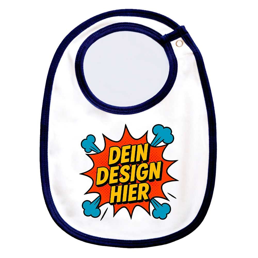 Babylatz, Farbe Navy/Weiß (Inkl. einem Druckbereich)