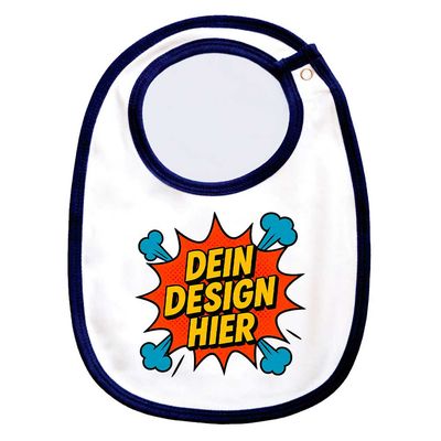 Babylatz, Farbe Navy/Weiß (Inkl. einem Druckbereich)