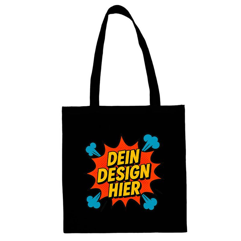 Einkaufstasche aus Jute, Farbe Schwarz (Inkl. einem Druckbereich)