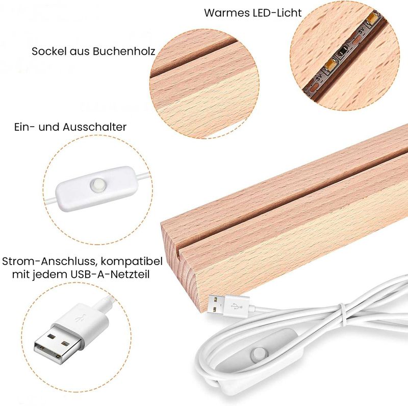 Google-Bewertungs-Aufsteller mit Logodruck, LED-Beleuchtung und QR-Funktion (Du-Form)