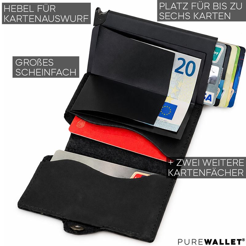 PureWallet® Premium Smart-Wallet (Farbe Schwarz)