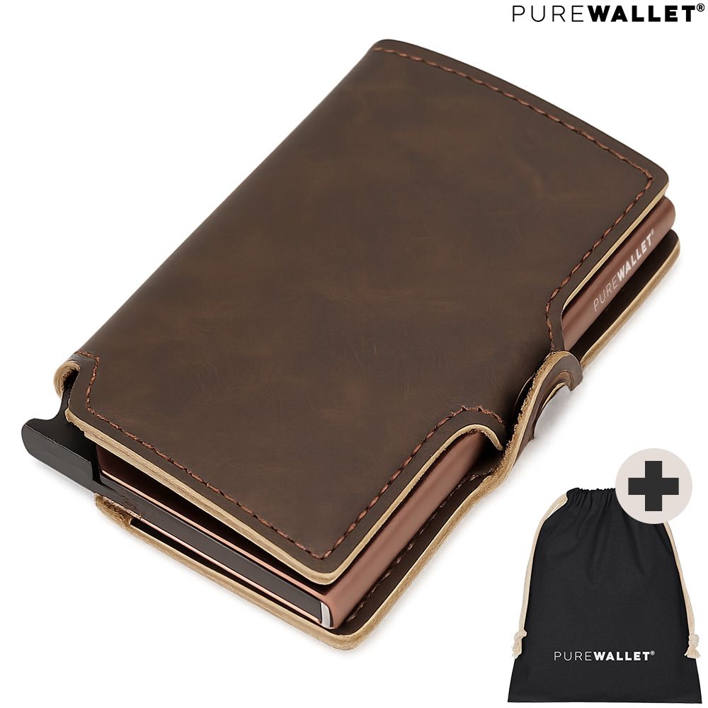 PureWallet® Premium Smart-Wallet (Farbe Kaffee)