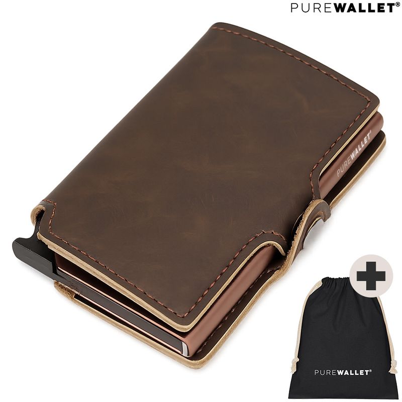 PureWallet® Premium Smart-Wallet (Farbe Kaffee)