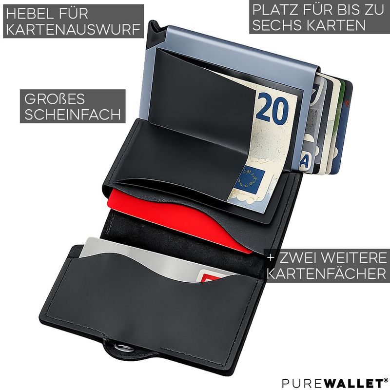PureWallet® Premium Smart-Wallet (Farbe Grau)