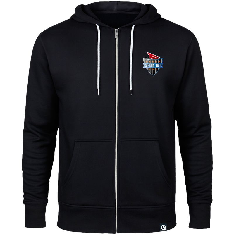 Captain Jack Zip-Hoodie mit integriertem Festival-Bag (Unisex) by Quikflip©