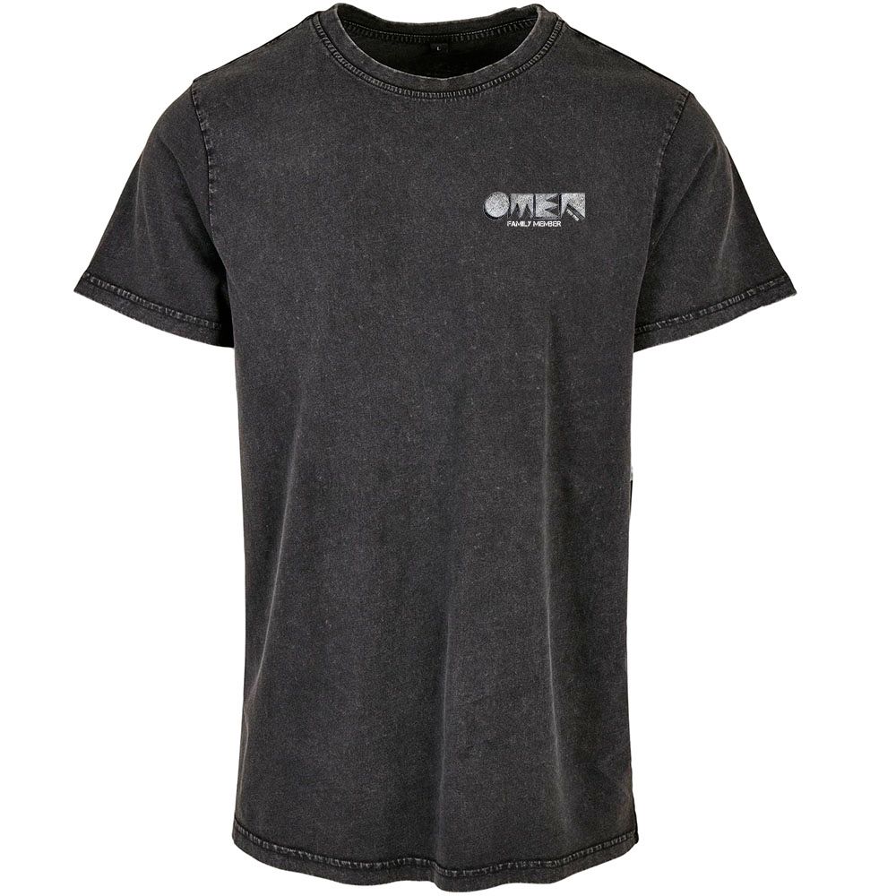 OMEN Frankfurt T-Shirt (Unisex / Acid Washed) Design: Vorne kleines Original Logo, hinten Original Logo hochkant